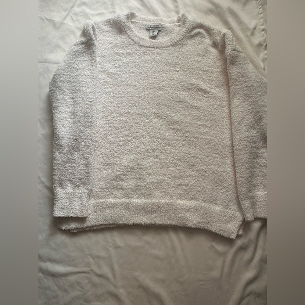 Cupcakes and Cashmere 2pc White Fleece Lounge Pajama Set Womens L Soft Cozy - Picture 3 of 11